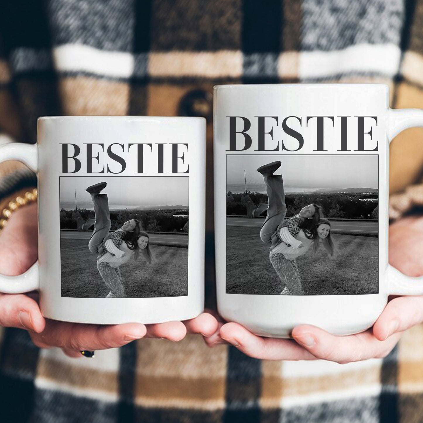 Bestie - Vintage Version - Personalized Photo Mug