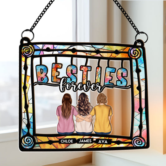 Besties Being Together - Personalized Window Hanging Suncatcher Ornament