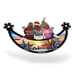 Besties Christmas Together - Personalized Window Hanging Suncatcher Ornament