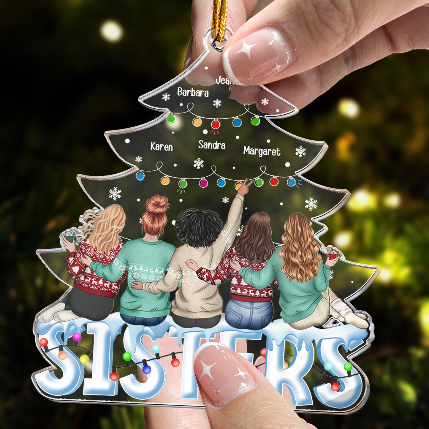 Besties Christmas Tree - Personalized Acrylic Ornament