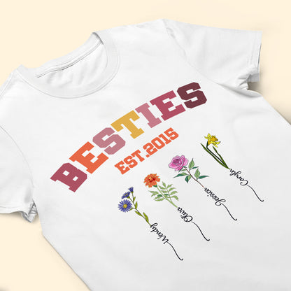 Besties Est Birthflower Friend Gift - Personalized Sweatshirt