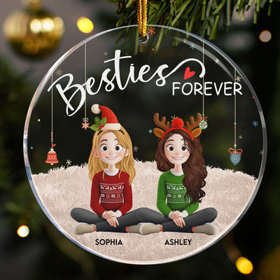 Besties Forever - 3D Style 2026 - Personalized Acrylic Ornament