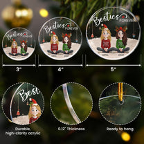 Besties Forever - 3D Style 2025 - Personalized Acrylic Ornament