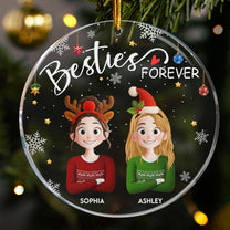 Besties Forever - 3D Style - Personalized Acrylic Ornament