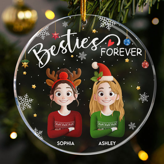 Besties Forever - 3D Style - Personalized Acrylic Ornament