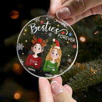 Besties Forever - 3D Style - Personalized Acrylic Ornament