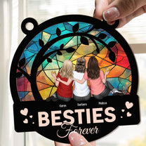 Besties Forever BFF Gift - Personalized Window Hanging Suncatcher Ornament