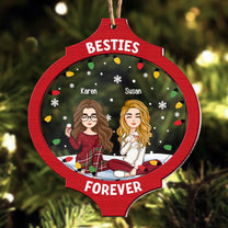 Besties Forever Bauble - Personalized Wood And Acrylic Ornament