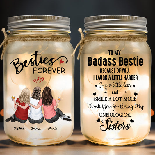 Besties Forever Because Of You I Laugh A Little Harder - Personalized 