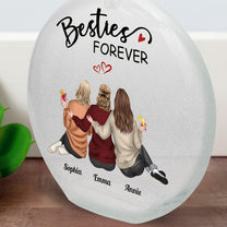 Besties Forever Because Of You I Laugh - Personalized Round Flat Bottle Light
