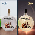 Besties Forever Because Of You I Laugh - Personalized Round Flat Bottle Light