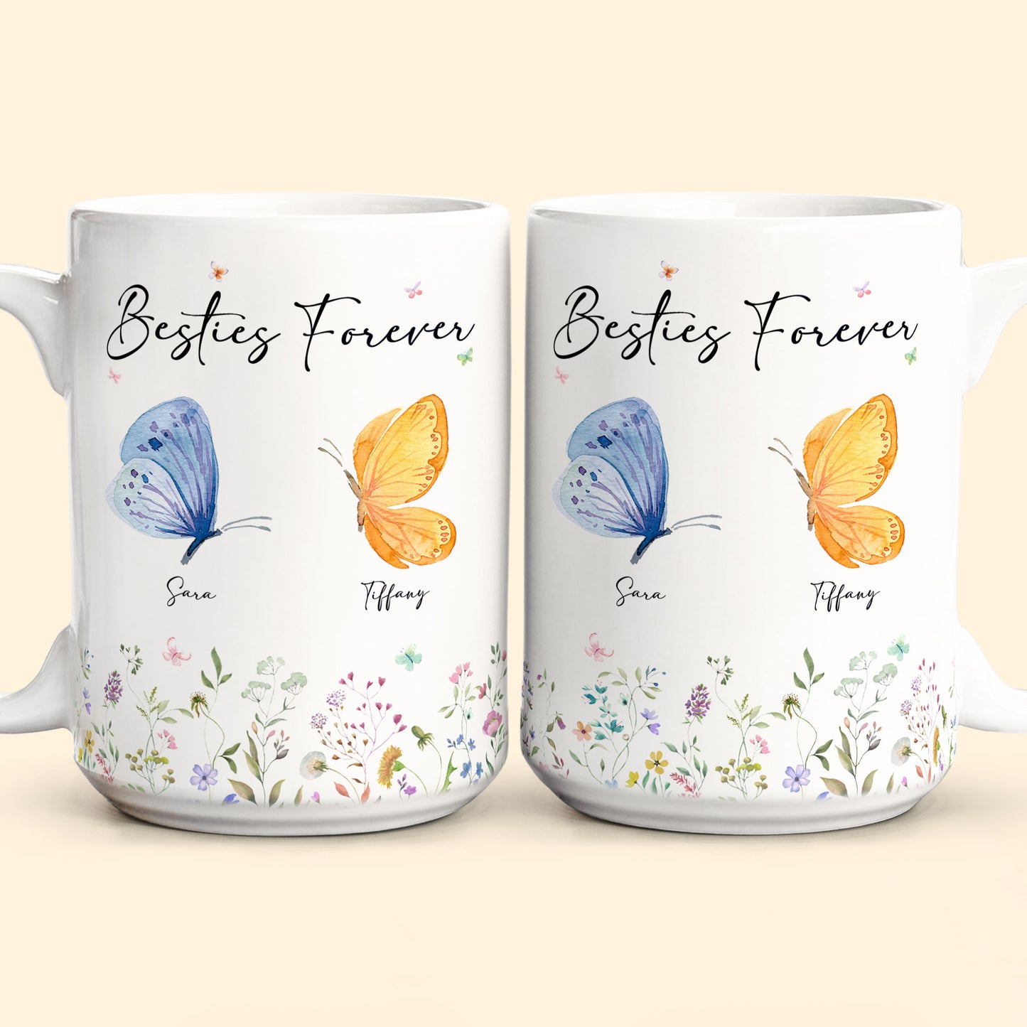 Besties Forever Butterfly Version - Personalized Mug