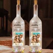 Besties Forever Floral - Thank You Gift For Friends - Personalized Photo Bottle Lamp