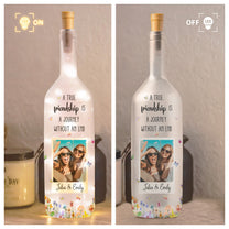 Besties Forever Floral - Thank You Gift For Friends - Personalized Photo Bottle Lamp