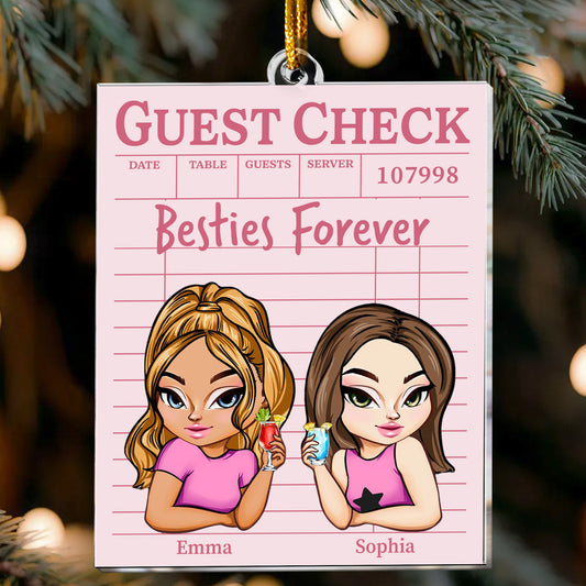 Besties Forever Guest Check Style - Personalized Acrylic Ornament