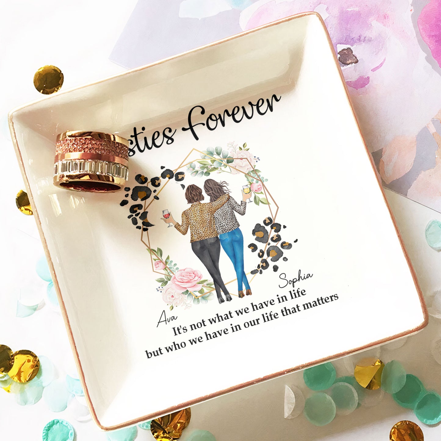 Besties Forever It's Not What We Have In Life - Personalized Jewelry Dish