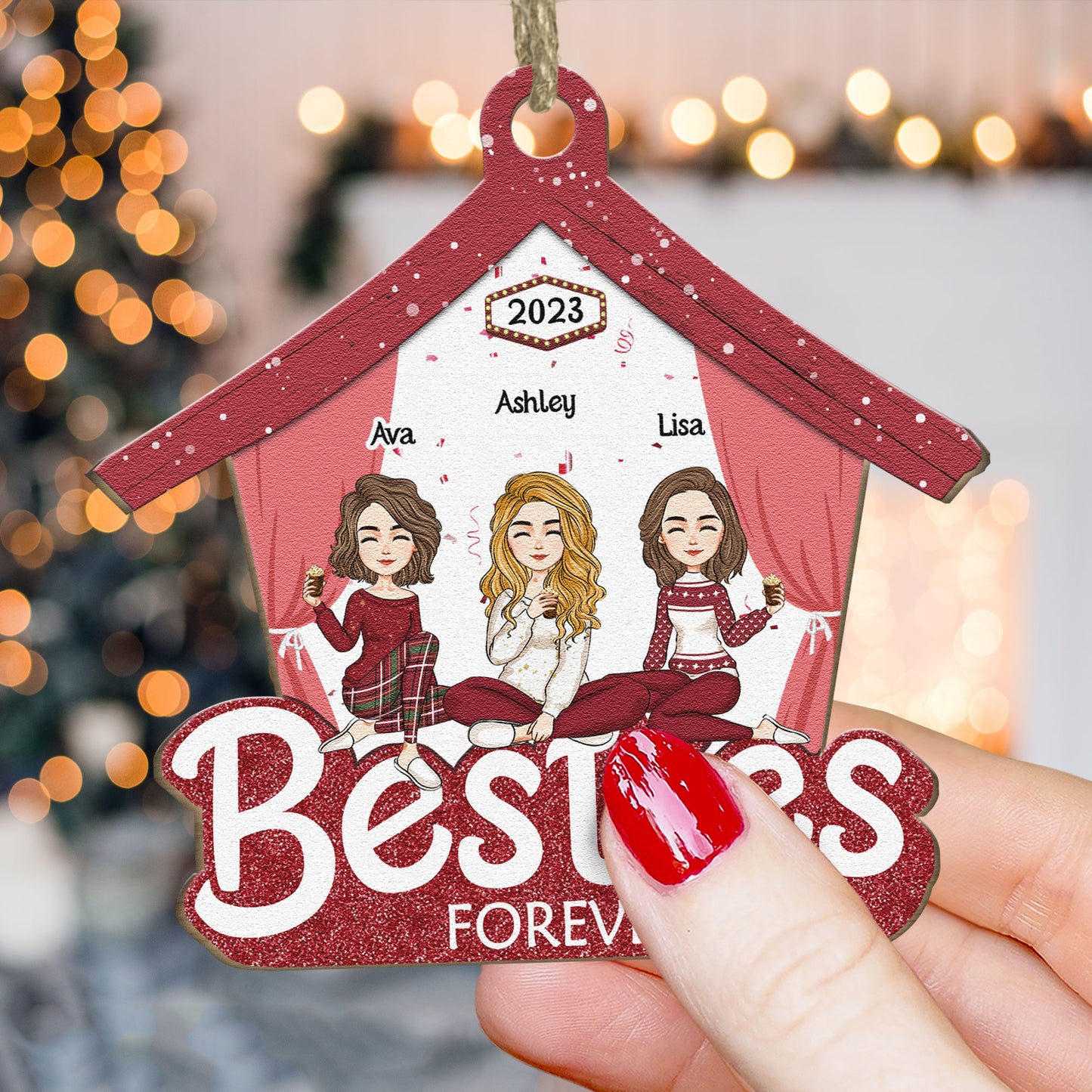 Besties Forever - Limited Version - Personalized Wooden Ornament