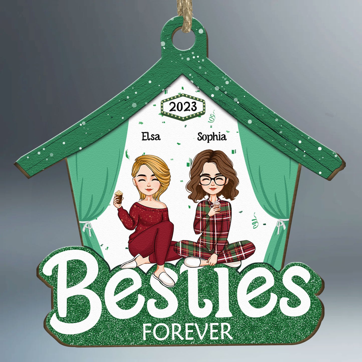 Besties Forever - Limited Version - Personalized Wooden Ornament