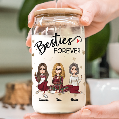 Besties Forever - Personalized Clear Glass Cup
