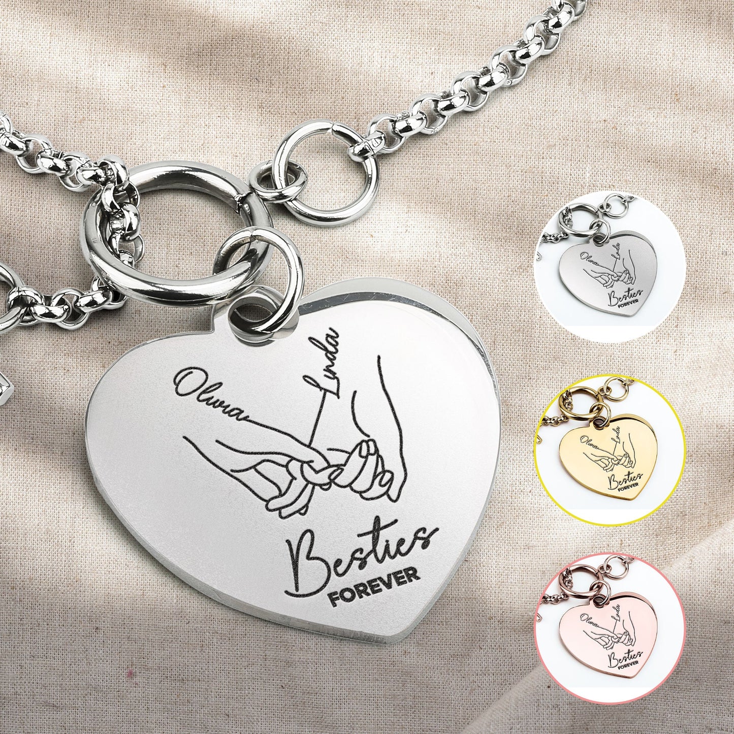 Besties Forever - Personalized Heart Bracelet