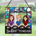 Besties Forever - Personalized Window Hanging Suncatcher Ornament