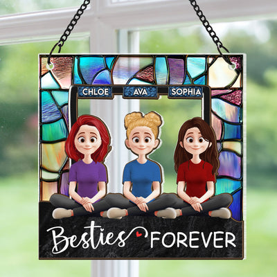 Besties Forever - Personalized Window Hanging Suncatcher Ornament