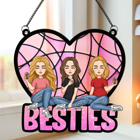 Besties Forever - Personalized Window Hanging Suncatcher Ornament