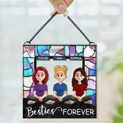 Besties Forever - Personalized Window Hanging Suncatcher Ornament