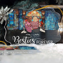 Besties Forever - Stained Glass Style - Personalized Acrylic Ornament