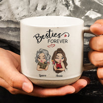 Besties Forever To My Badass Besties - Personalized Pottery Mug