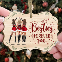 Besties Forever - Vintage Version - Personalized Wooden Ornament