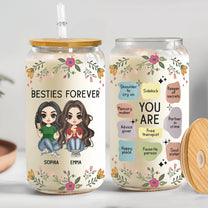 Besties Forever You Are Soul Sister Partner In Crime - Personalized Clear Glass Cup
