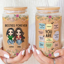 Besties Forever You Are Soul Sister Partner In Crime - Personalized Clear Glass Cup