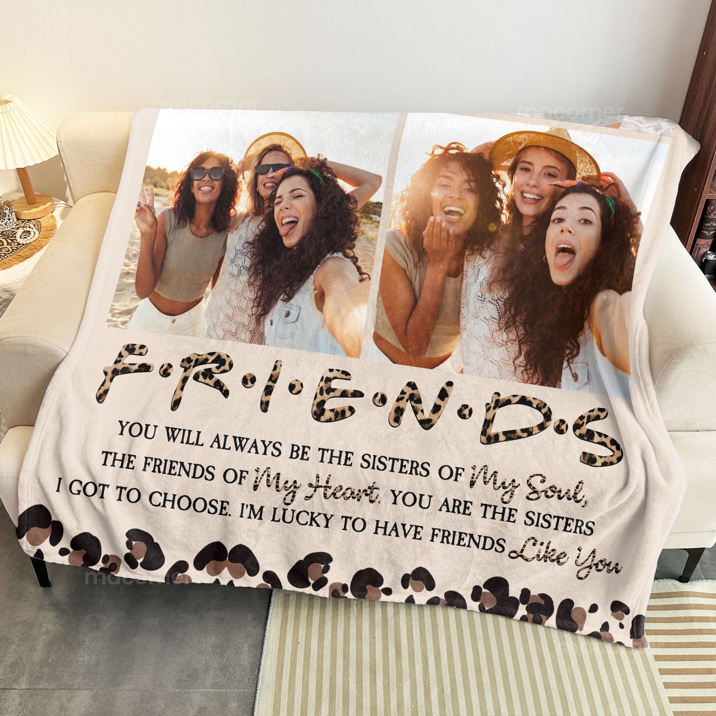 Besties Friends You Will Always Be The Sister Of My Soul - Personalized Photo Blanket