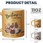 Besties I Laugh A Little Harder Cry A Little Less - Personalized Glitter Coffee Mug
