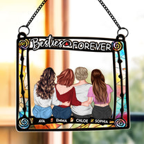 Besties Are Forever - Personalized Window Hanging Suncatcher Ornament