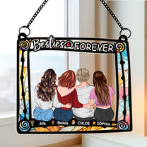 Besties Are Forever - Personalized Window Hanging Suncatcher Ornament