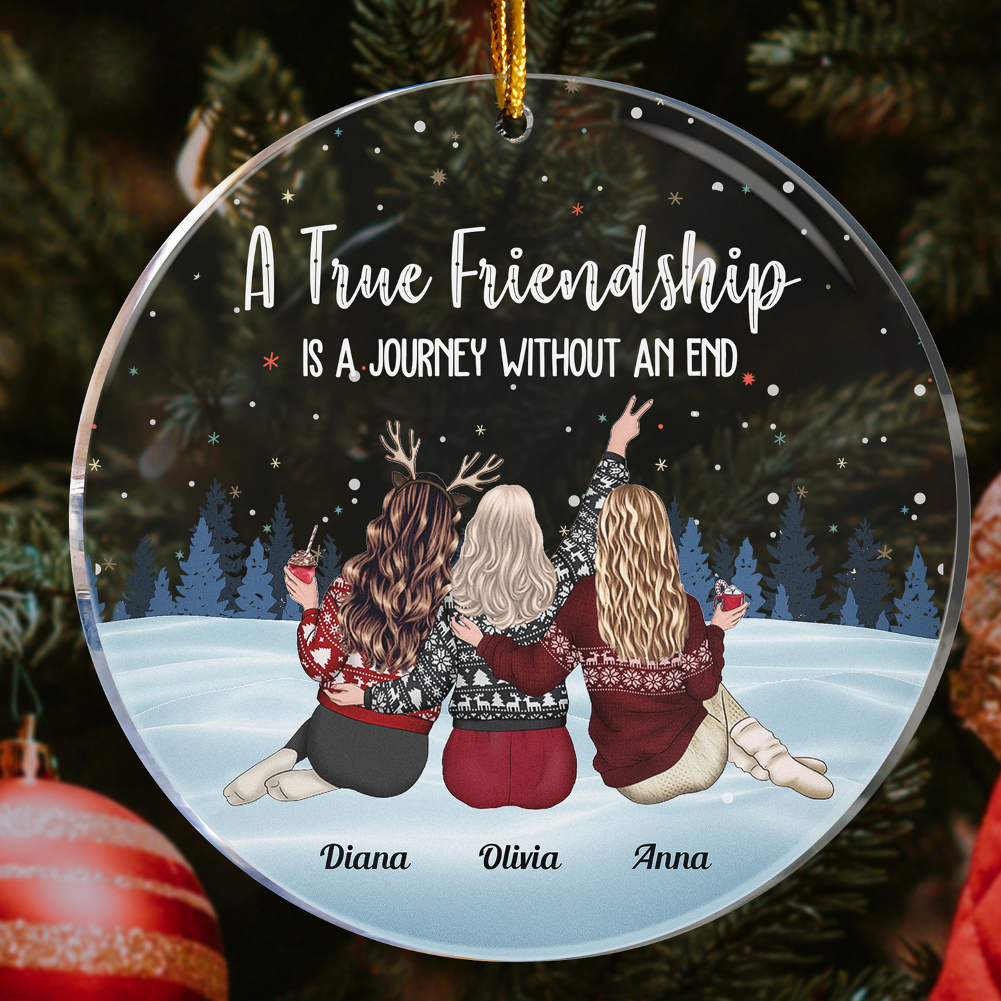 Besties Our Laughs Are Limitless - Personalized Acrylic Ornament