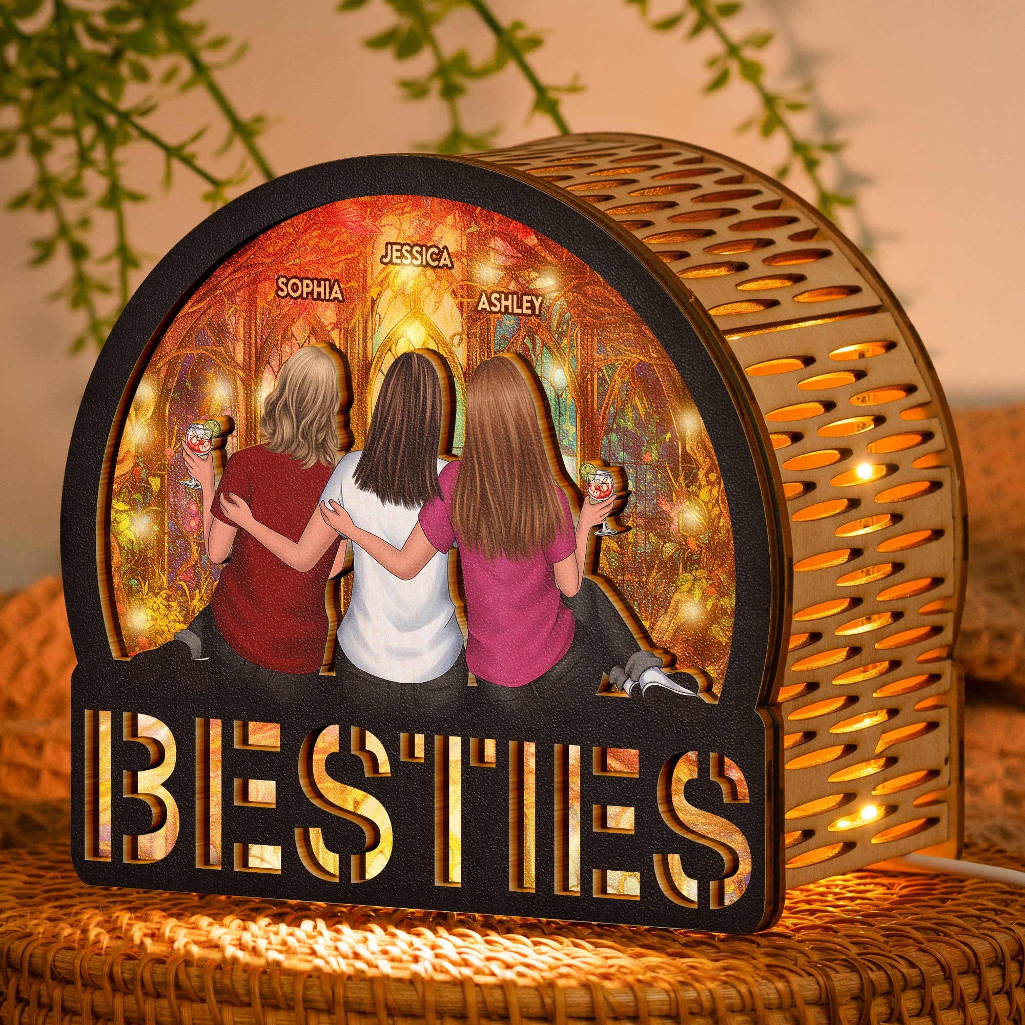 Besties - Personalized Lantern Night Light