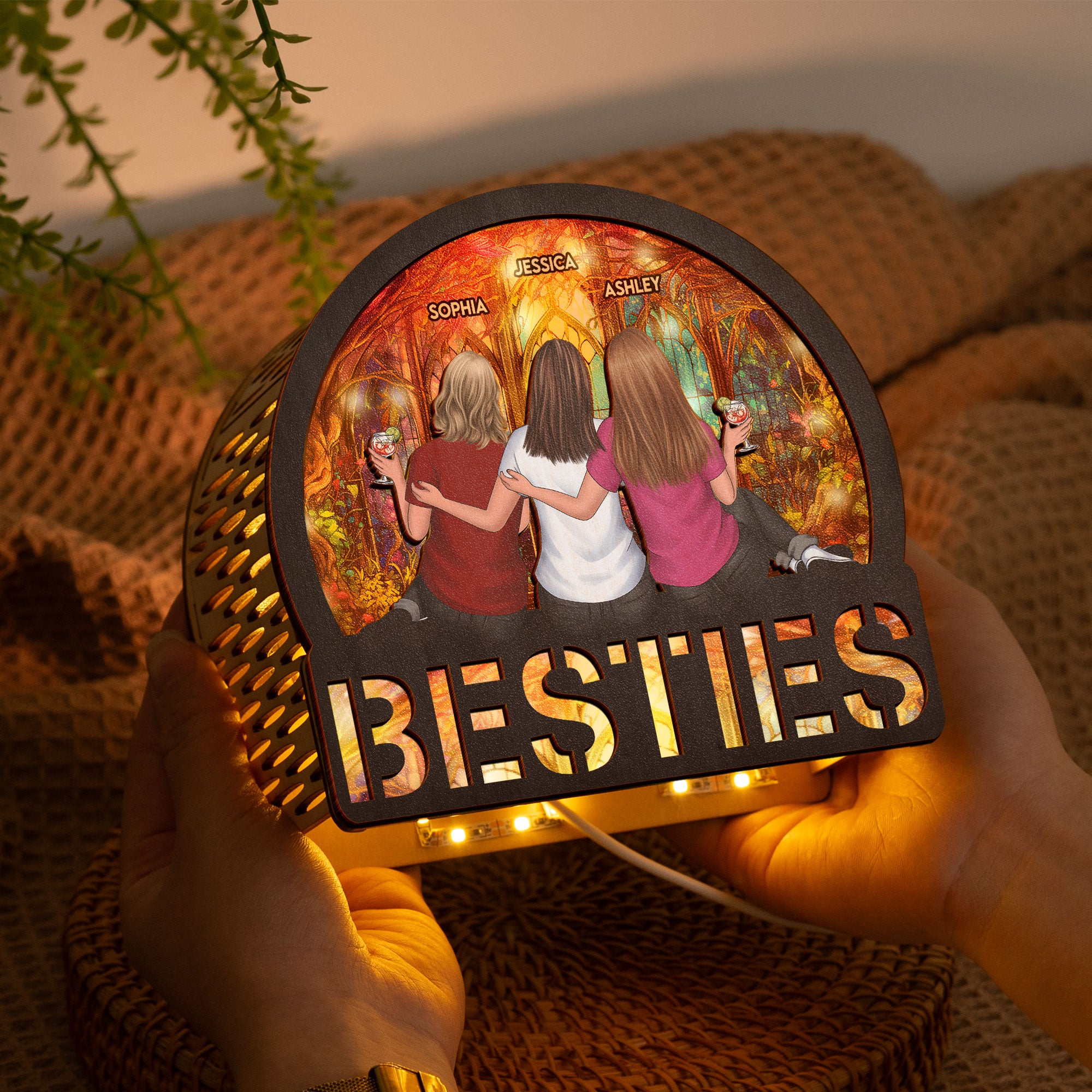 Besties - Personalized Lantern Night Light