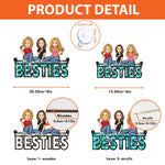 Besties Sitting Together - Personalized Window Hanging Suncatcher Ornament
