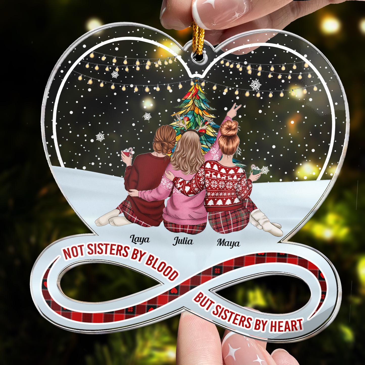 Besties Under Christmas Tree - Personalized Acrylic Ornament