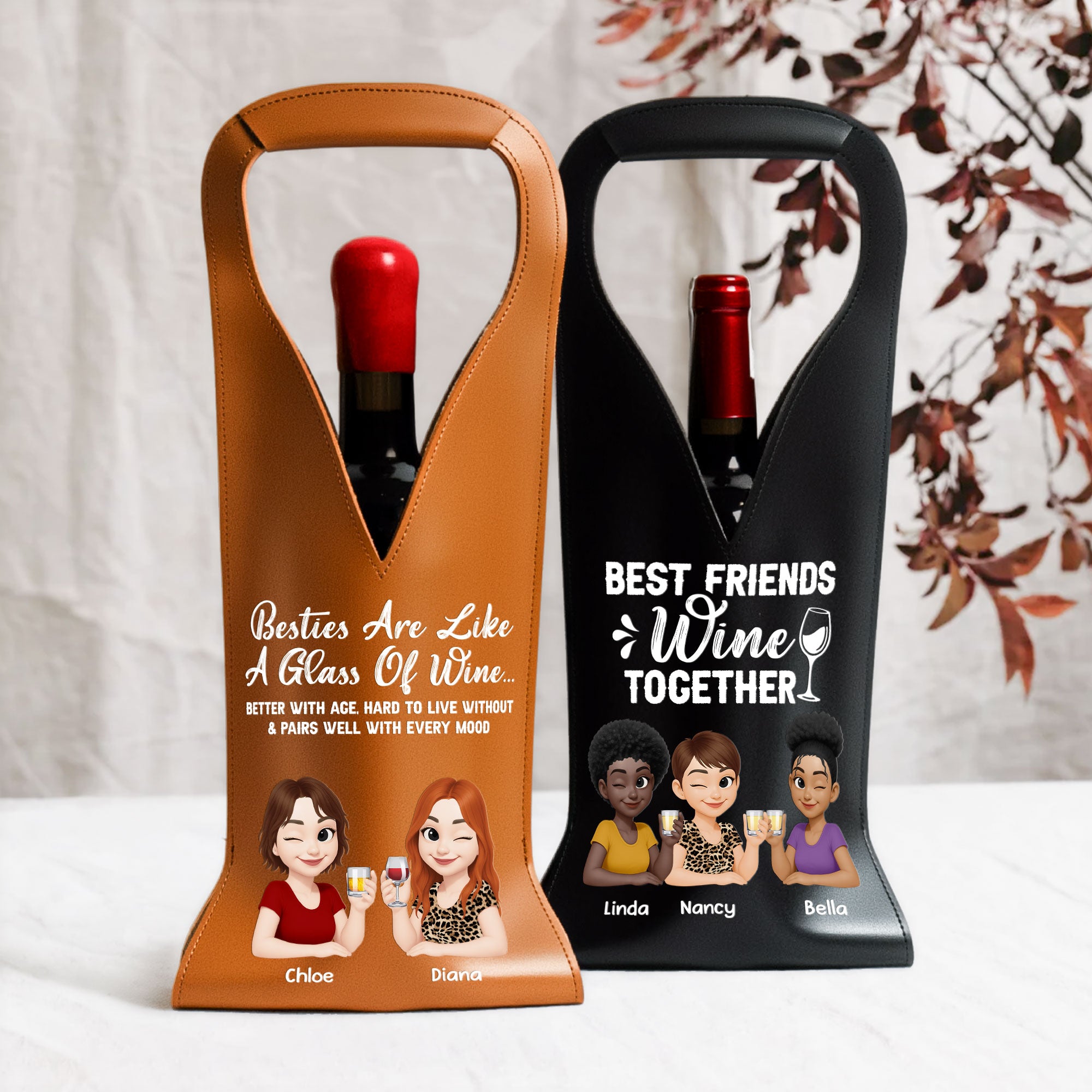 Besties-Are-Like-A-Glass-Of-Wine-Personalized-Leather-Wine-Bag-1
