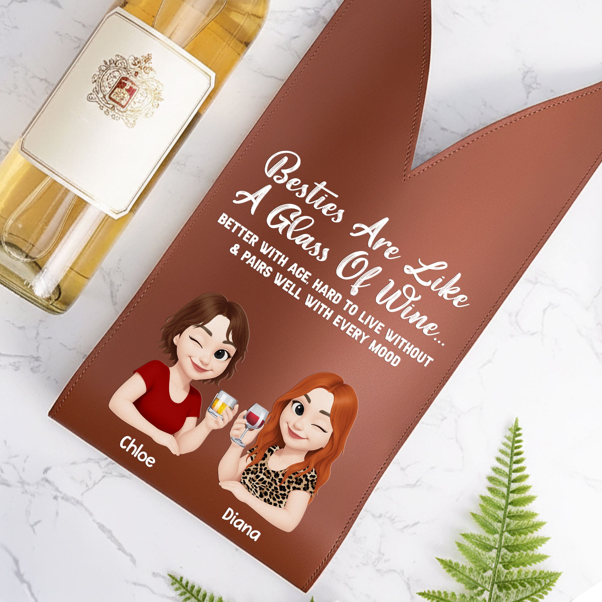 Besties-Are-Like-A-Glass-Of-Wine-Personalized-Leather-Wine-Bag-2