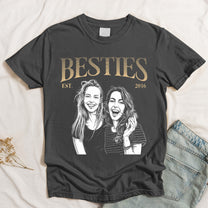 Besties-Est-Custom-Friends-Photo-Sketch-Line-Art-Friendship-Gift-For-Her-BFF-Soul-Sisters-Personalized-Shirt-3