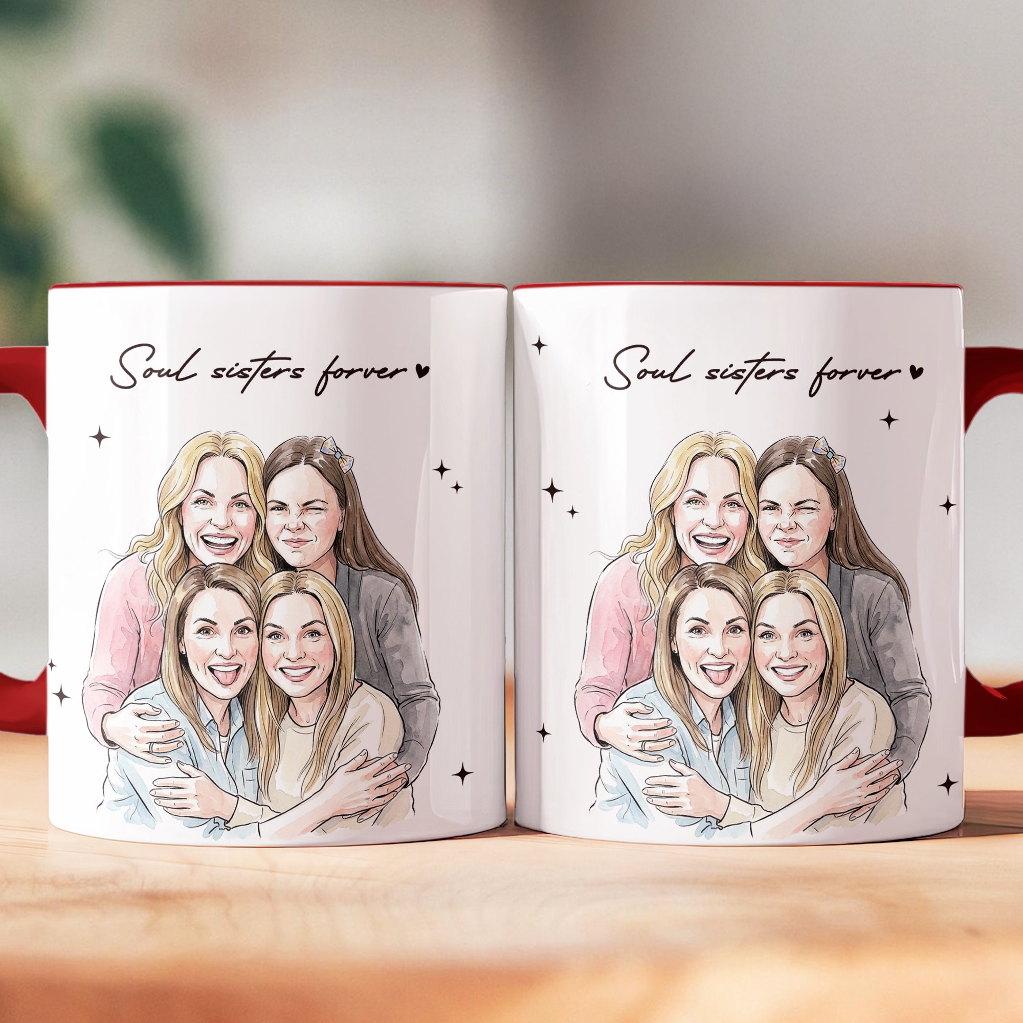 Besties-Forever-Custom-Photo-Watercolor-Art-Friendship-Gift-For-BFF-Soul-Sisters-Personalized-Mug-3