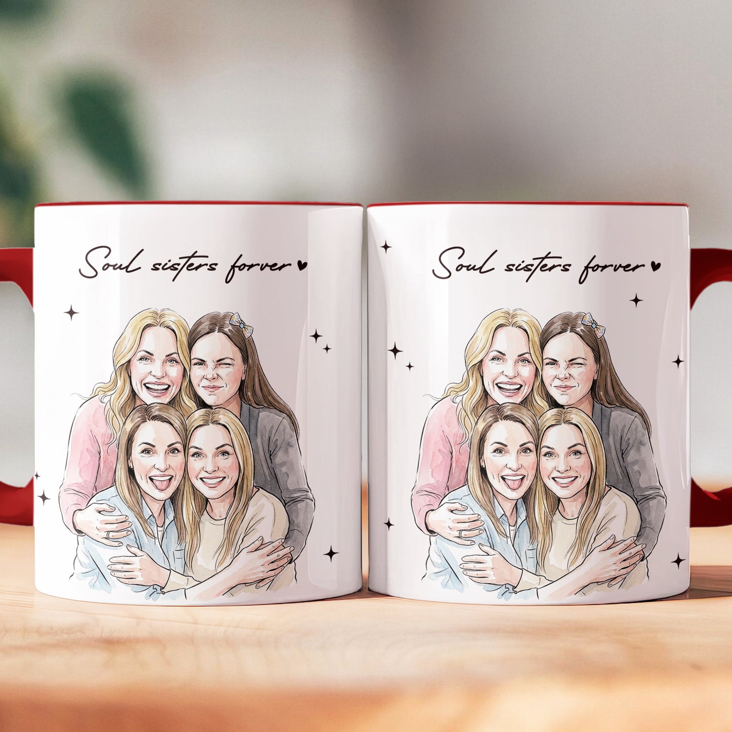 Besties-Forever-Custom-Photo-Watercolor-Art-Friendship-Gift-For-BFF-Soul-Sisters-Personalized-Mug-3