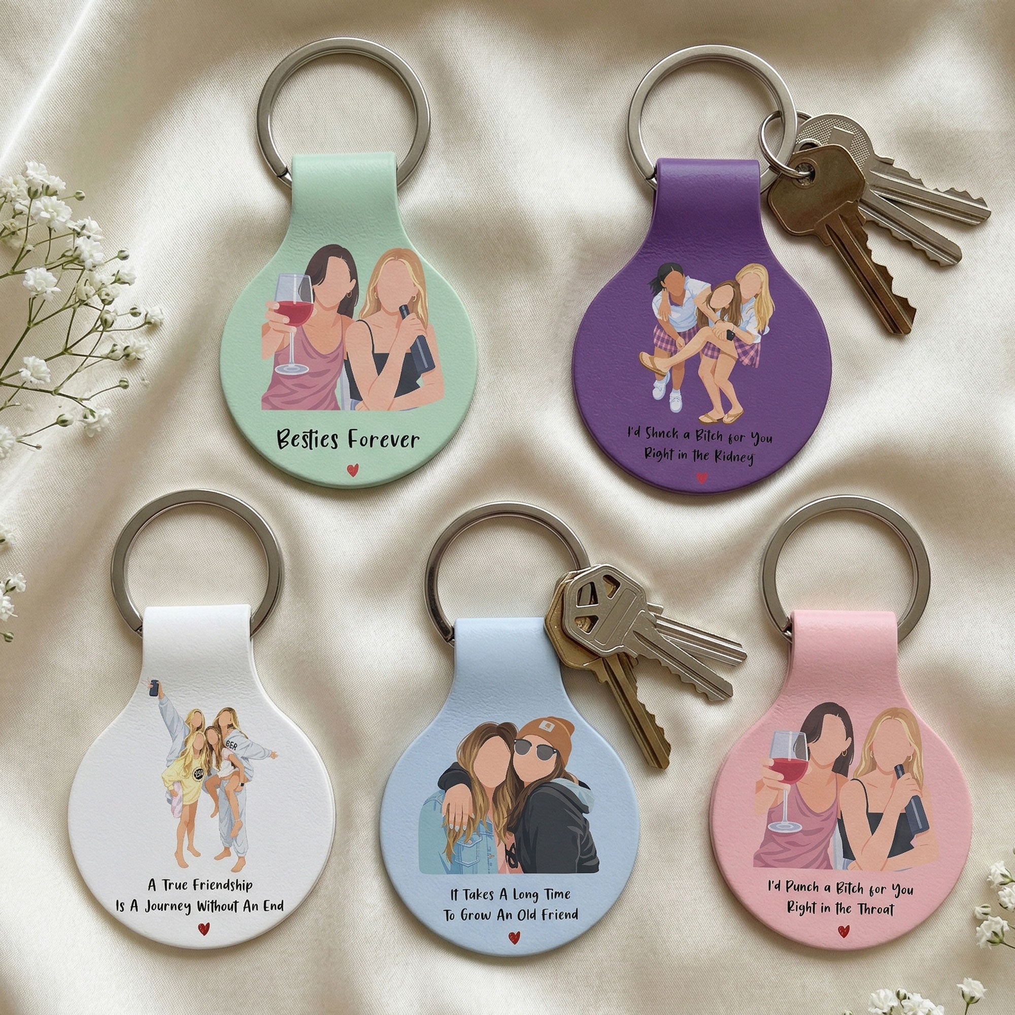 Besties-Forever-Turn-Your-Photo-Into-Faceless-Art-Style-Personalized-Keychain-1