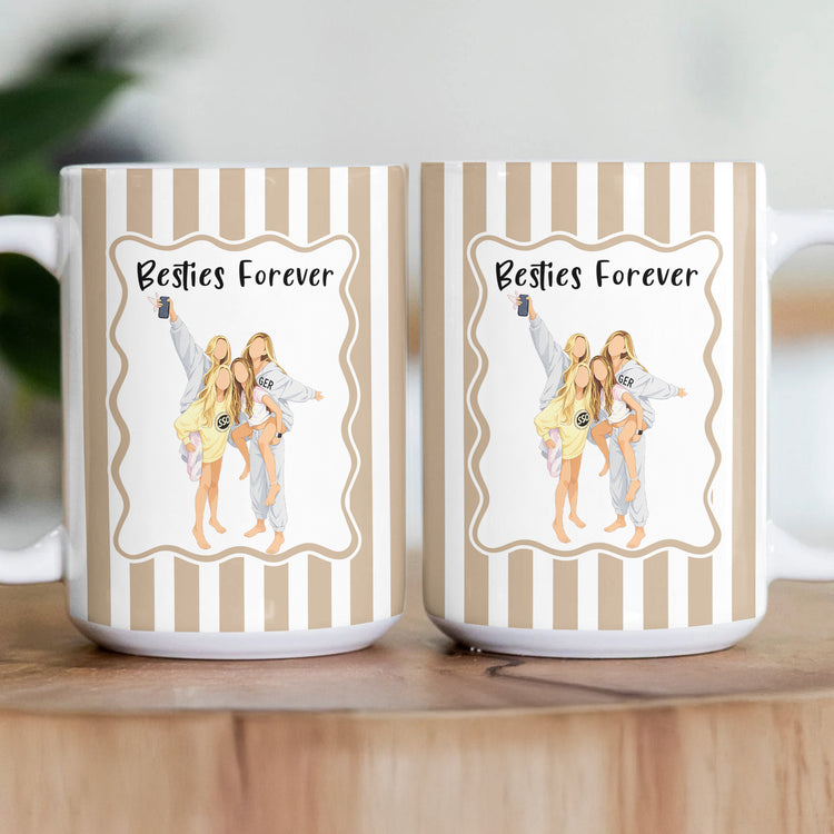 Besties-Forever-Turn-Your-Photo-Into-Faceless-Art-Style-Personalized-Mug-4