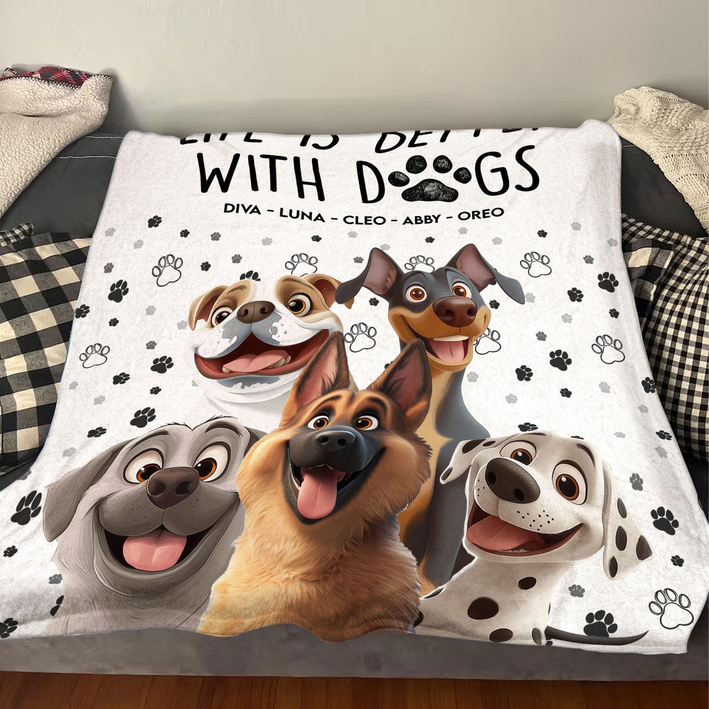 Better With Dogs - Personalized Blanket